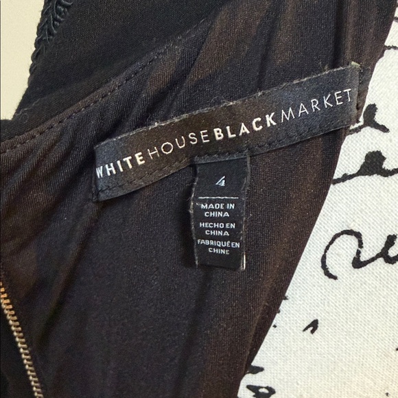 White House Black Market Classic Black Midi Dress - Picture 3 of 4
